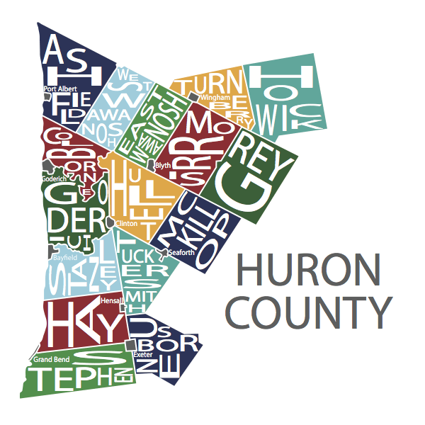 Huron County text graphic map