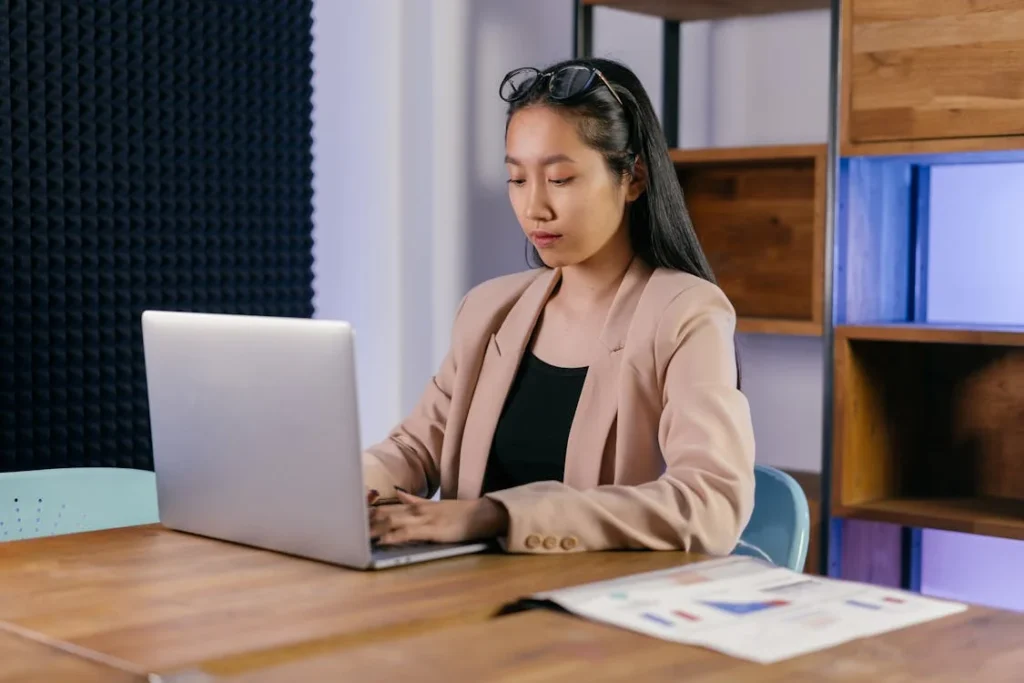 person at their desk